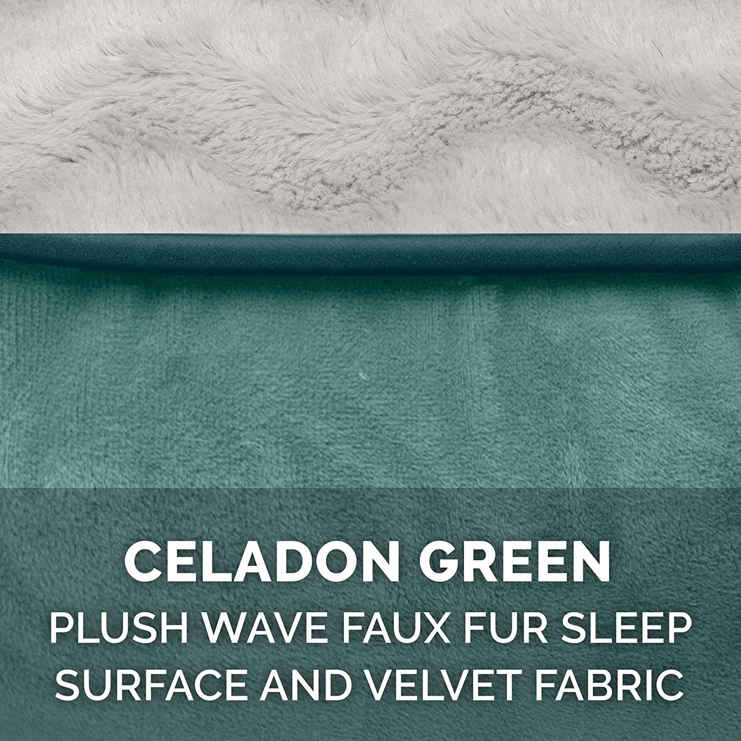 Plush Celadon Green Memory Foam Dog Bed with Removable Bolsters - Perfect Comfort for Small Dogs up to 20 lbs