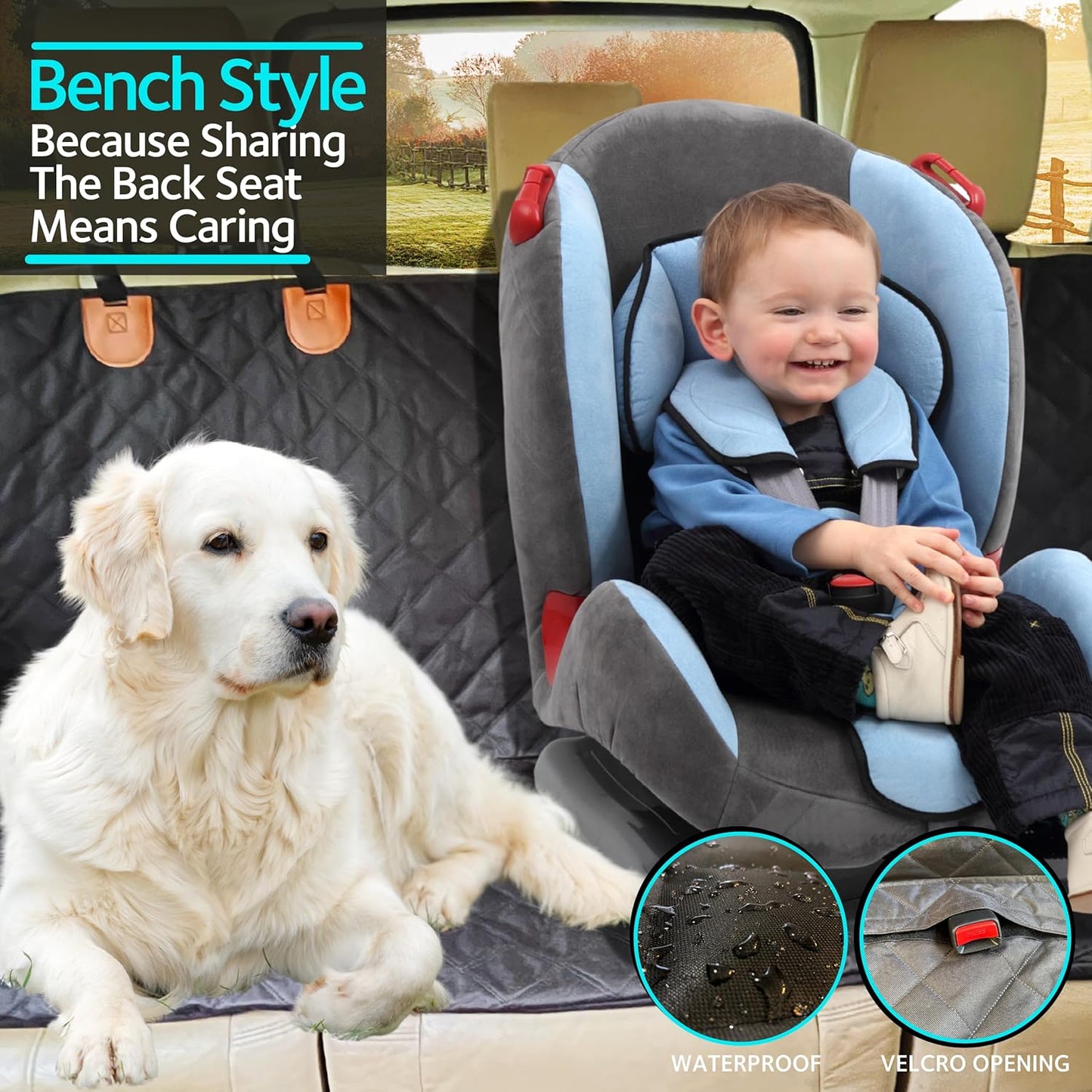 Ultimate Waterproof Dog Car Seat Cover - Scratchproof Hammock with Mesh Window for All Cars & SUVs!