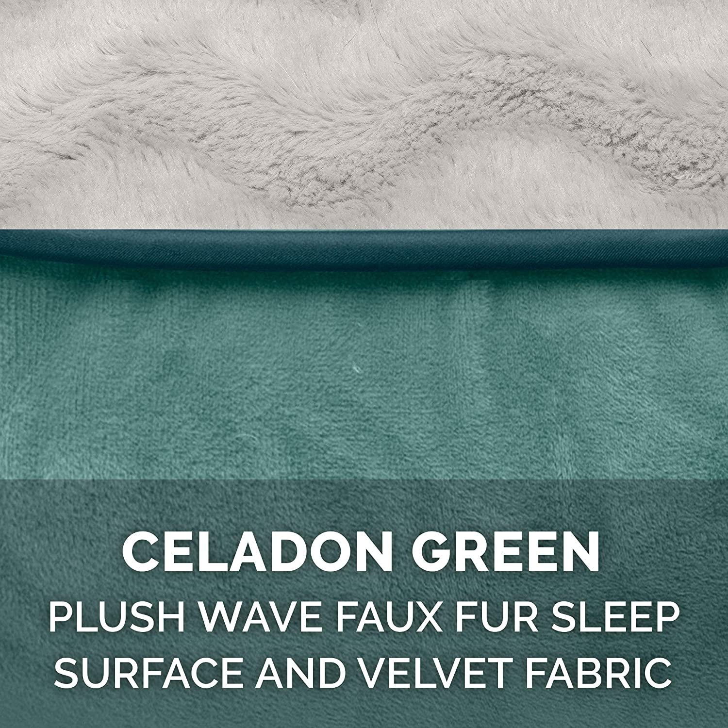 Plush Celadon Green Memory Foam Dog Bed with Removable Bolsters - Perfect Comfort for Small Dogs up to 20 lbs
