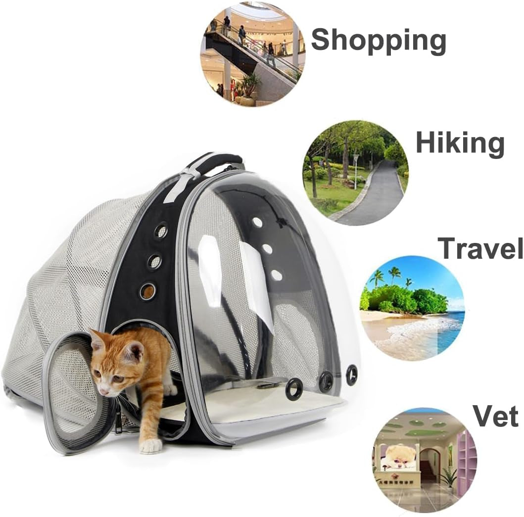 Revolutionary Cat Bubble Backpack with Fan - Space Capsule Pet Carrier for Cats & Small Dogs (Up to 12 lbs)