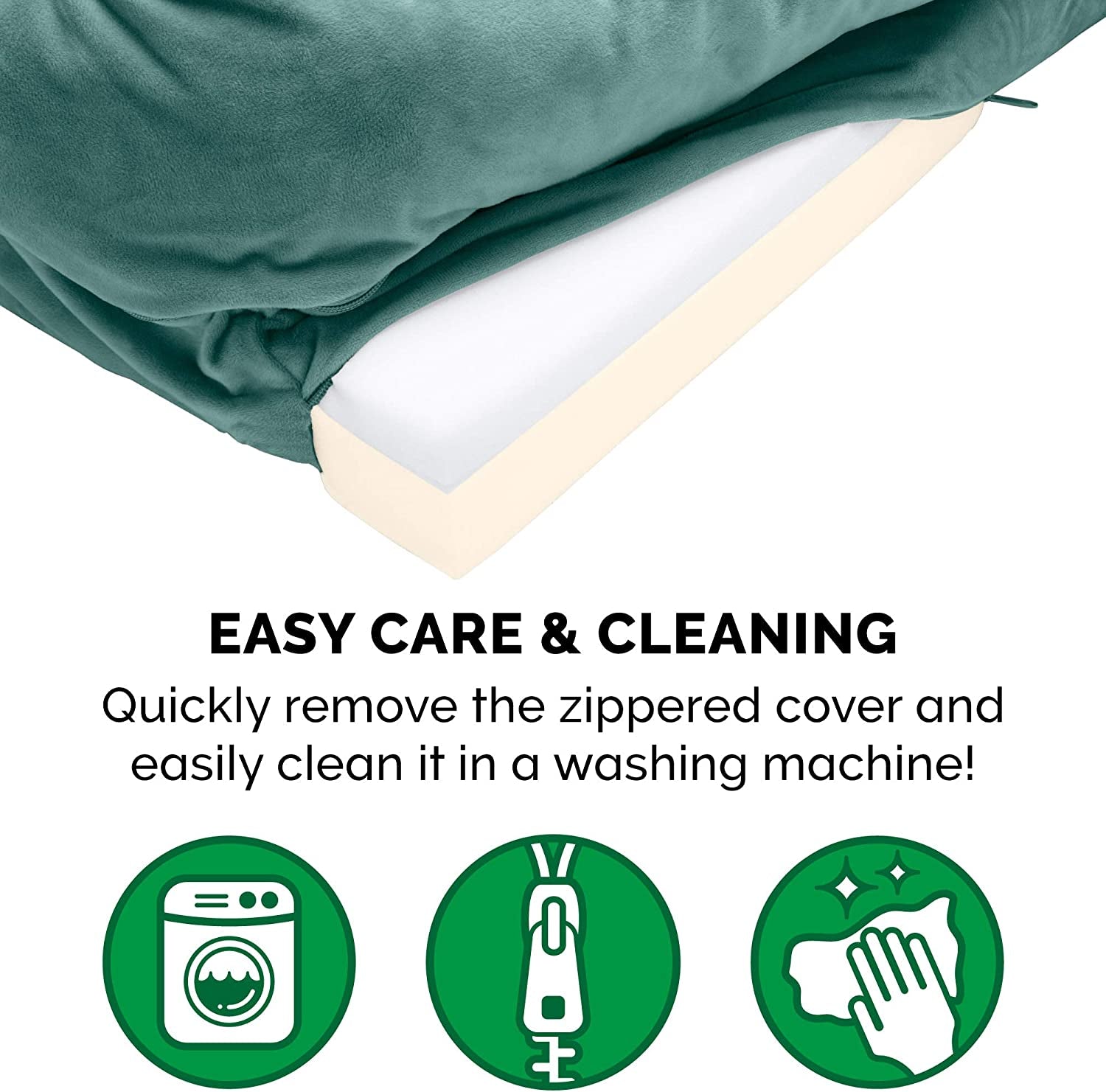 Plush Celadon Green Memory Foam Dog Bed with Removable Bolsters - Perfect Comfort for Small Dogs up to 20 lbs