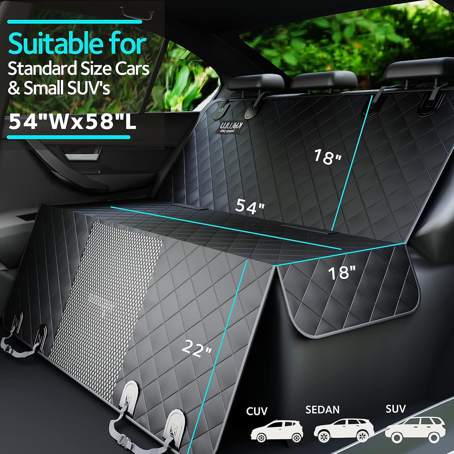 Ultimate Waterproof Dog Car Seat Cover - Scratchproof Hammock with Mesh Window for All Cars & SUVs!