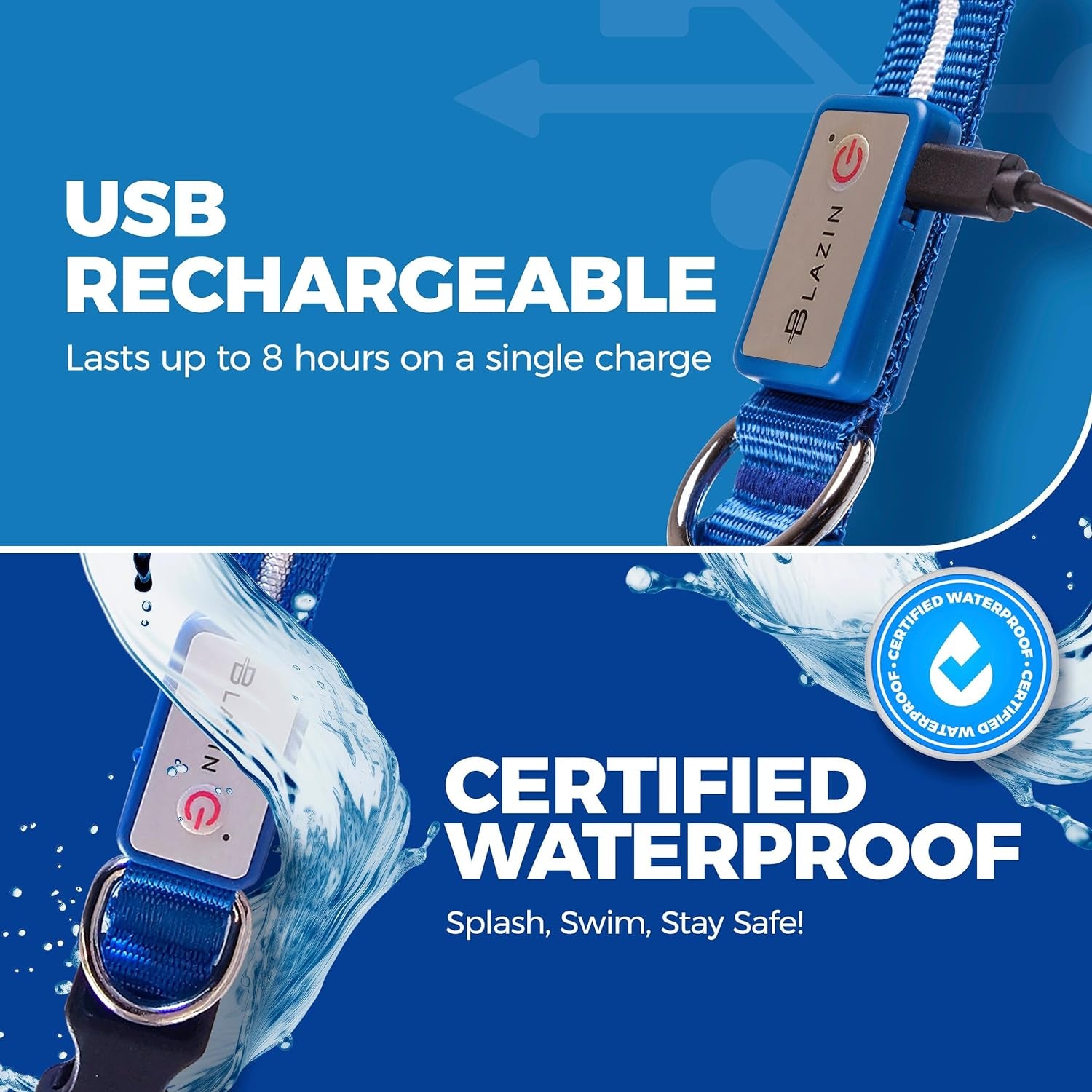 Illuminate Your Dog's Safety: Original USB Rechargeable LED Dog Collar - Waterproof, 1,000 Feet Visibility for All Dog Sizes - Trusted USA Brand