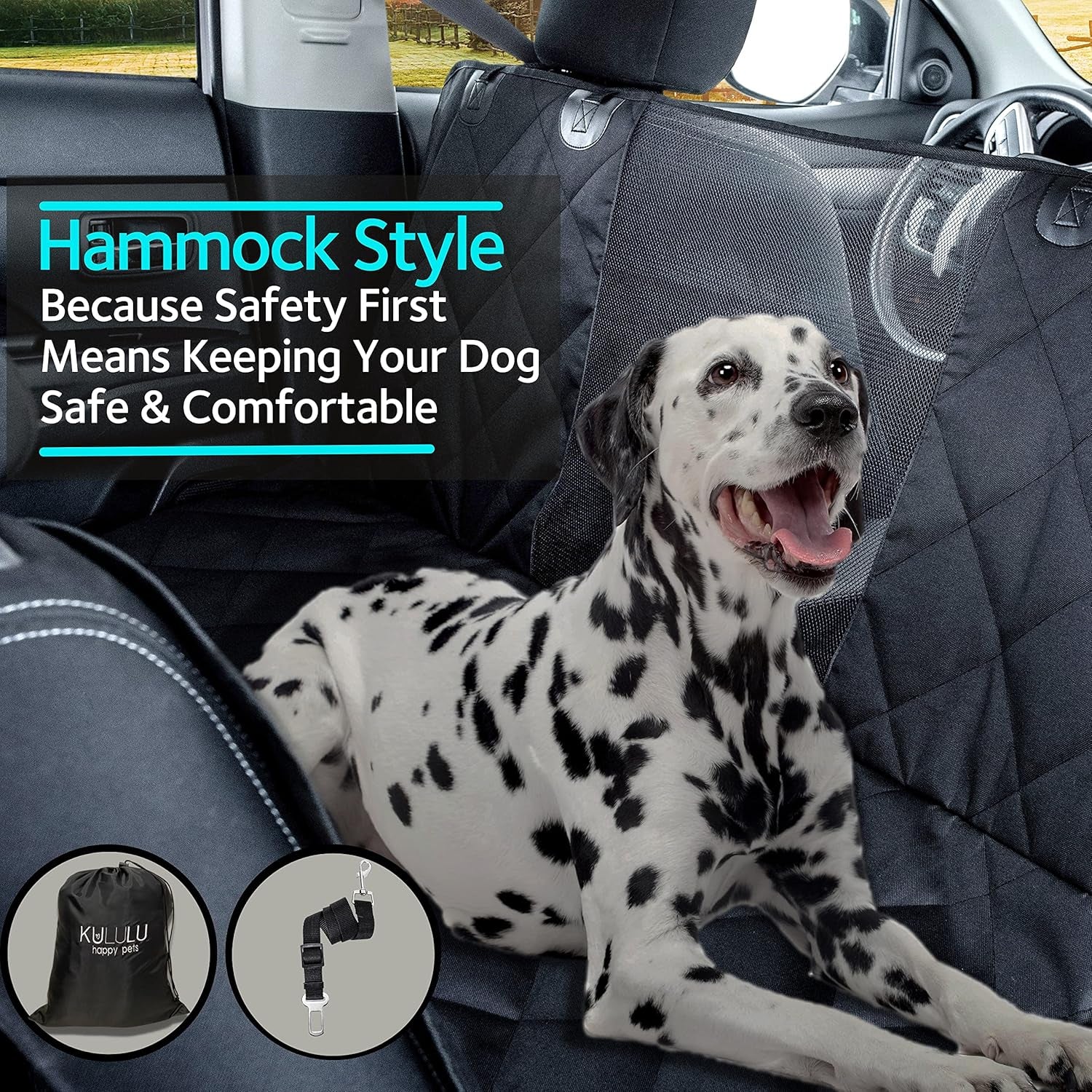 Ultimate Waterproof Dog Car Seat Cover - Scratchproof Hammock with Mesh Window for All Cars & SUVs!
