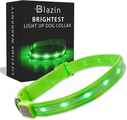 Illuminate Your Dog's Safety: Original USB Rechargeable LED Dog Collar - Waterproof, 1,000 Feet Visibility for All Dog Sizes - Trusted USA Brand